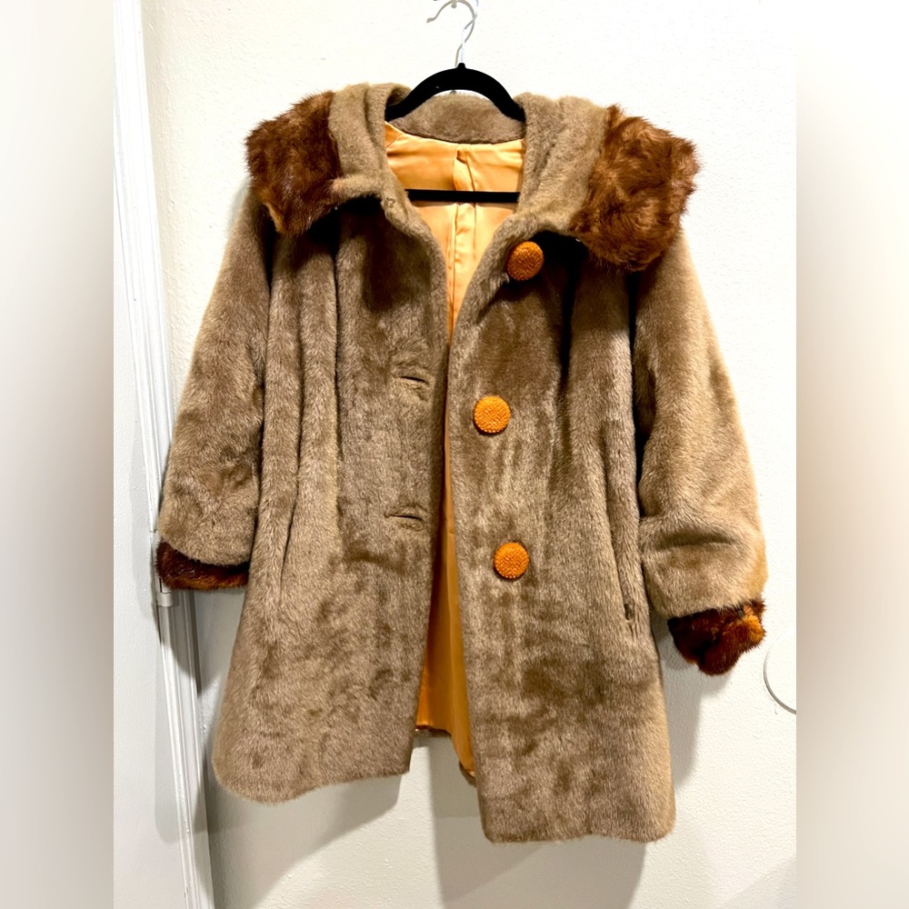 1960s vintage faux fur coat